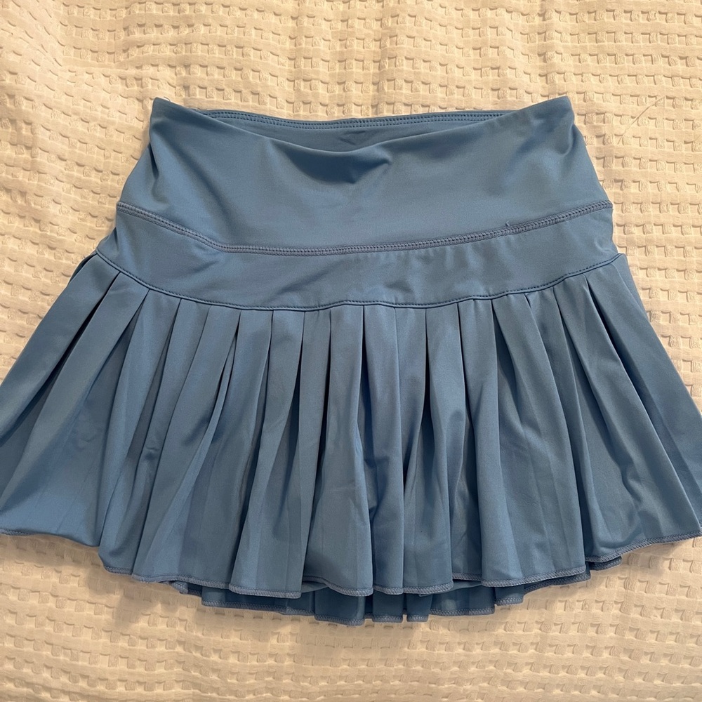 Blue Pleated Gold Hinge Women's Skirt